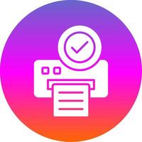 Printer Glyph Gradient Circle Icon Design vector