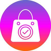 Shopping Bag Glyph Gradient Circle Icon Design vector
