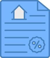 Contract Line Filled Blue Icon vector