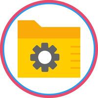 Folder Flat Circle Icon vector