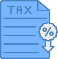 Tax Line Filled Blue Icon vector