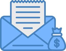 Envelope Line Filled Blue Icon vector