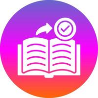 Book Glyph Gradient Circle Icon Design vector