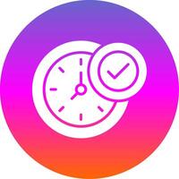 Clock Glyph Gradient Circle Icon Design vector