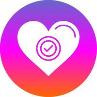 Heart Glyph Gradient Circle Icon Design vector