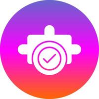 Jigsaw Glyph Gradient Circle Icon Design vector