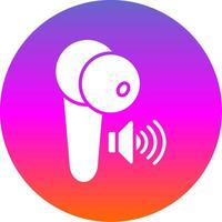 Earbuds Glyph Gradient Circle Icon Design vector