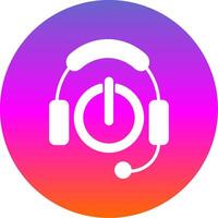 Headphones Glyph Gradient Circle Icon Design vector