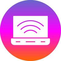 Laptop Glyph Gradient Circle Icon Design vector