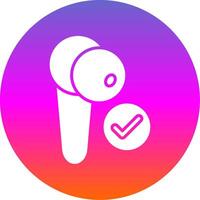 Earbud Glyph Gradient Circle Icon Design vector