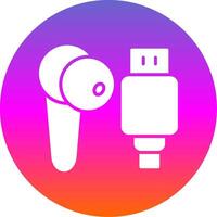 Earbud Glyph Gradient Circle Icon Design vector