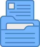 Portfolio Folder Line Filled Blue Icon vector