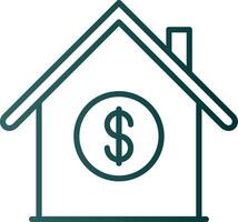 Mortgage Loan Line Gradient Icon vector