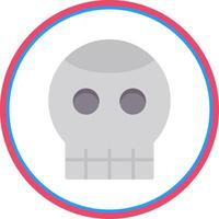 Skull Flat Circle Icon vector