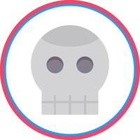 Skull Flat Circle Icon vector