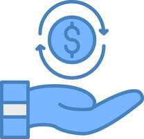 Return On Investment Line Filled Blue Icon vector