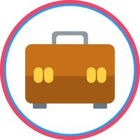 Briefcase Flat Circle Icon vector