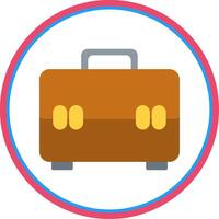 Briefcase Flat Circle Icon vector