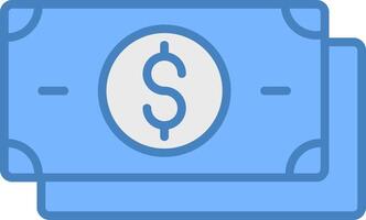 Dollar Line Filled Blue Icon vector