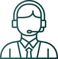 Customer Service Line Gradient Icon vector