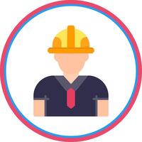 Engineer Flat Circle Icon vector