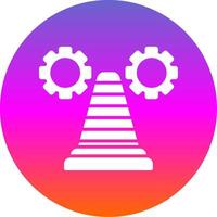 Traffic Cone Glyph Gradient Circle Icon Design vector