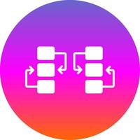 Flow Chart Glyph Gradient Circle Icon Design vector