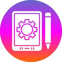 Tablet Glyph Gradient Circle Icon Design vector