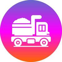 Dump Truck Glyph Gradient Circle Icon Design vector