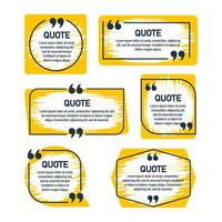 Quote box frame. Design boxes quotation bubble blog symbols. Blank template, quotation bubble vector