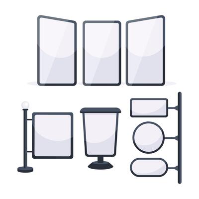Set of Light boxes template. Billboards collection. Commercial announcement