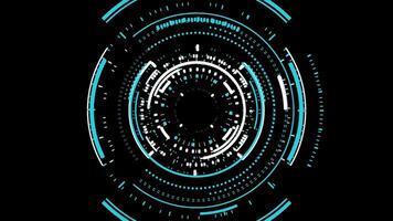 ficção científica futurista hud círculo interfaces digital exibição tela, oi-tech holograma botão, carregando, alvo, Alto tecnologia conceito elemento com alfa canal. video