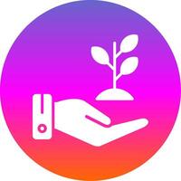 Hand Sprout Glyph Gradient Circle Icon Design vector