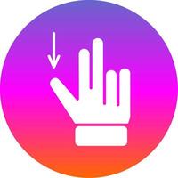 Two Fingers Drag Down Glyph Gradient Circle Icon Design vector