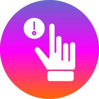 Hand Alert Glyph Gradient Circle Icon Design vector