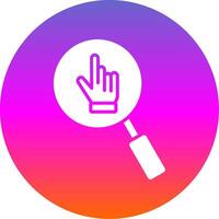 Hand Search Glyph Gradient Circle Icon Design vector