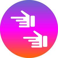 Pointing Left Glyph Gradient Circle Icon Design vector