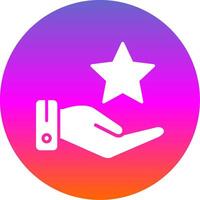 Star Glyph Gradient Circle Icon Design vector