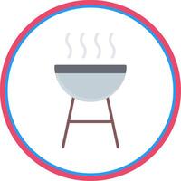 Barbecue Flat Circle Icon vector