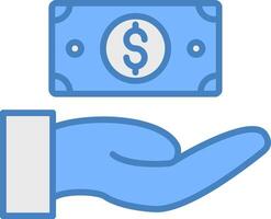 Give Money Line Filled Blue Icon vector