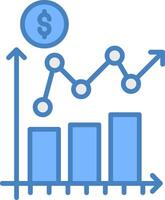 Profit Report Line Filled Blue Icon vector