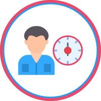 trabajando horas plano circulo icono vector