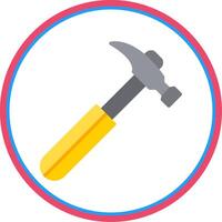 Hammer Flat Circle Icon vector