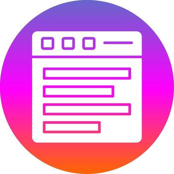 Browser Glyph Gradient Circle Icon Design vector