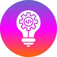 Idea Glyph Gradient Circle Icon Design vector