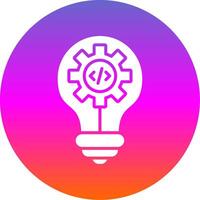 Idea Glyph Gradient Circle Icon Design vector