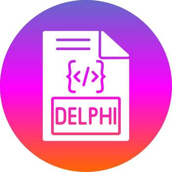 Delphi Glyph Gradient Circle Icon Design vector