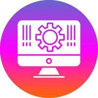 Monitor Glyph Gradient Circle Icon Design vector