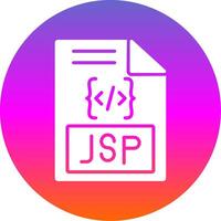 Jsp Glyph Gradient Circle Icon Design vector