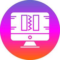 Broken Code Glyph Gradient Circle Icon Design vector